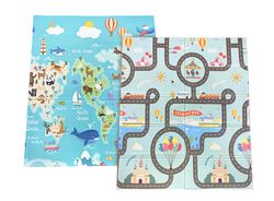 Дитячий Складний термокилимок двосторонній Дорога HF37/HF38 Мапа світу 180х150х1см +сумка 